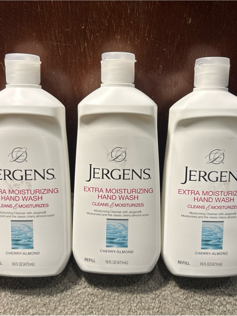 X3 Jergens Extra Moisturizing Hand Wash, Cherry Almond, Cleans Moisturizes 16oz